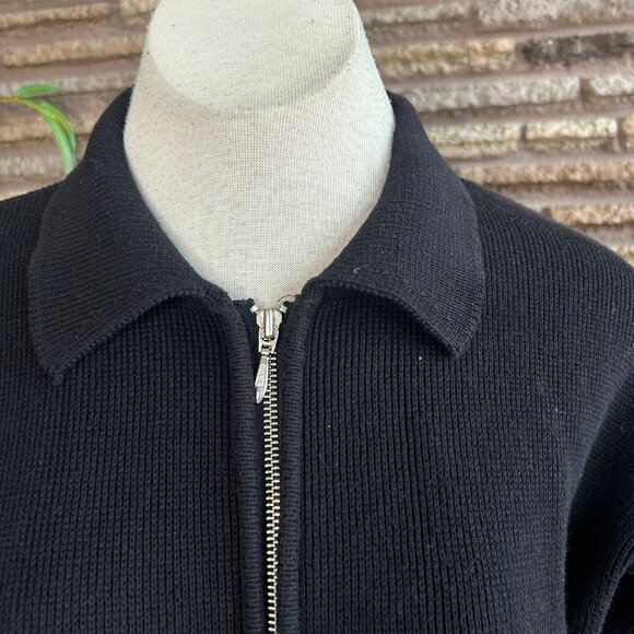 Vintage GAP Black Full Zip Chunky Knit Cardigan Sweater Size Small - Picture 6 of 8